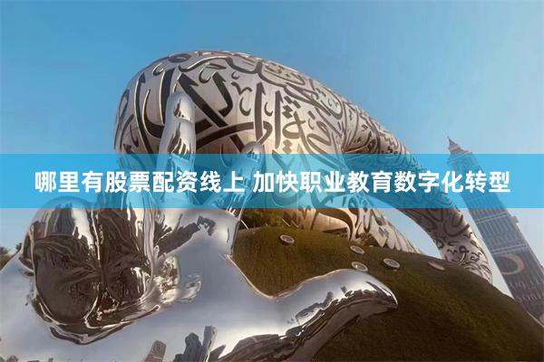 哪里有股票配资线上 加快职业教育数字化转型