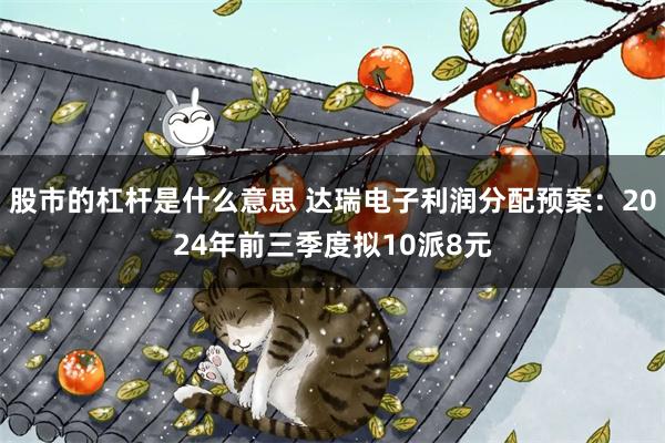 股市的杠杆是什么意思 达瑞电子利润分配预案：2024年前三季度拟10派8元