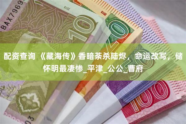 配资查询 《藏海传》香暗荼杀陆烬，命运改写，储怀明最凄惨_平津_公公_曹府