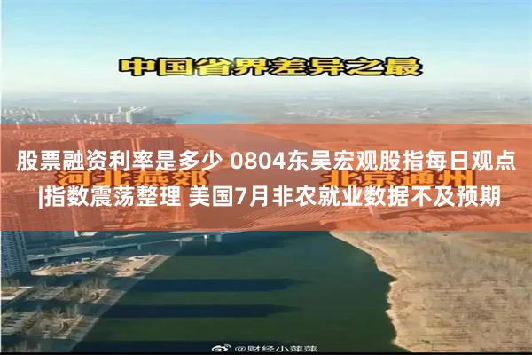 股票融资利率是多少 0804东吴宏观股指每日观点 |指数震荡整理 美国7月非农就业数据不及预期