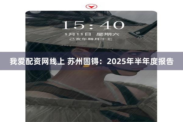 我爱配资网线上 苏州固锝：2025年半年度报告