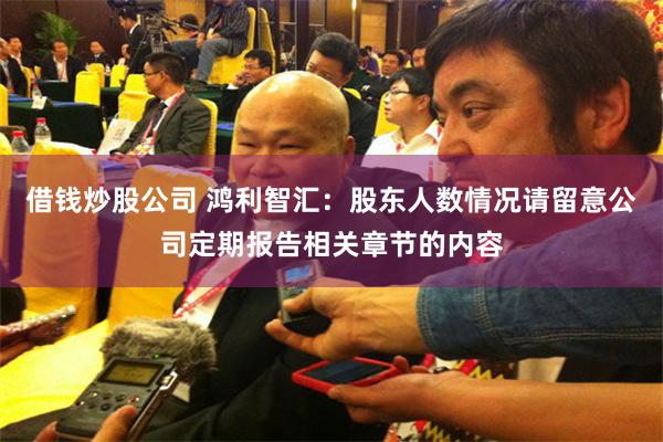 借钱炒股公司 鸿利智汇:股东人数情况请留意公司定期报告相关章节的内容